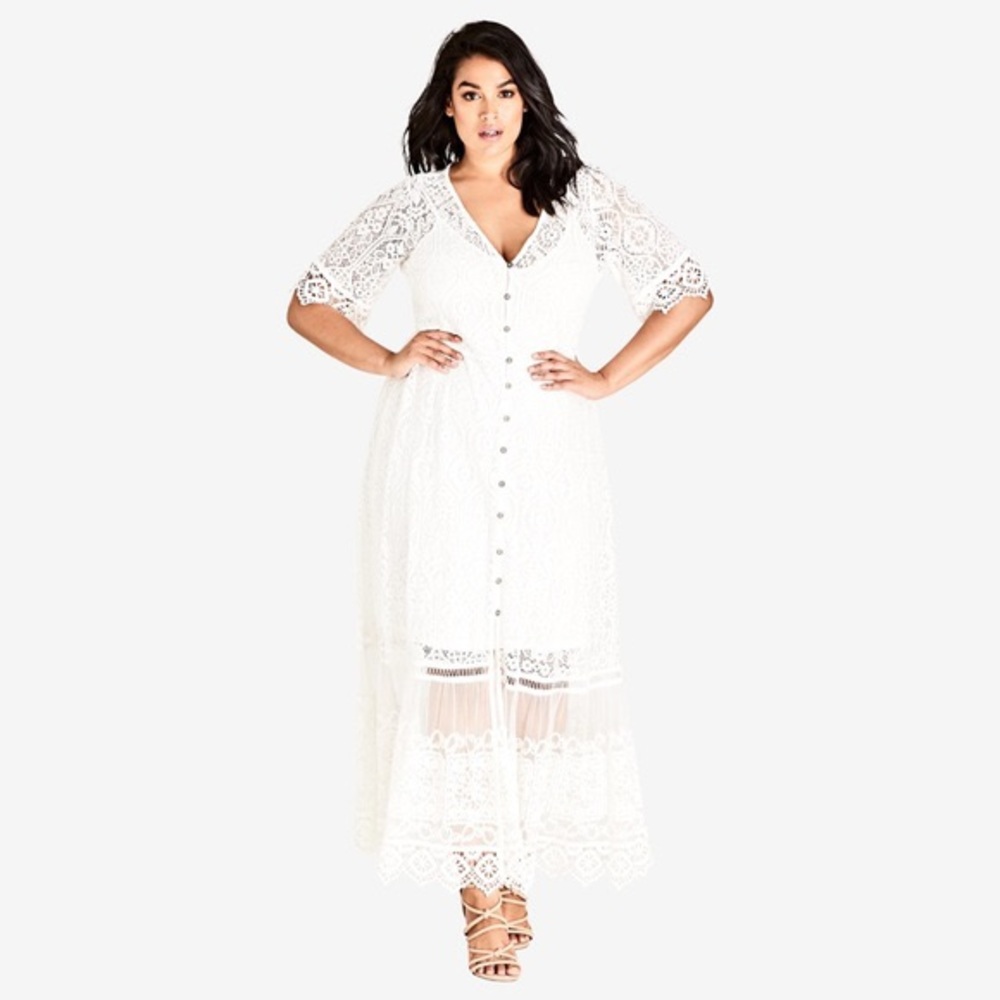 Summer Lace Maxi Dress - ivory
